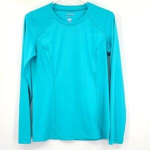 Columbia Small Turquoise Blue long sleeve crewneck freezer coil under shirt warm